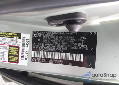 2007 Toyota Sienna from USA, damaged, VIN 5TDZK22C27S098511
